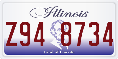IL license plate Z948734