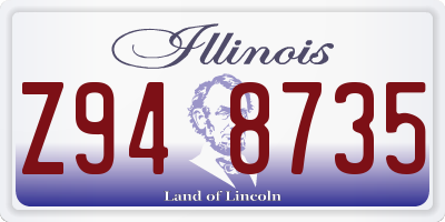 IL license plate Z948735