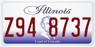 IL license plate Z948737