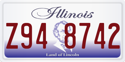 IL license plate Z948742