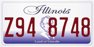 IL license plate Z948748