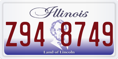 IL license plate Z948749