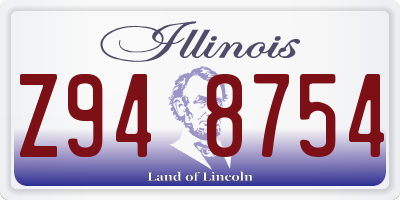 IL license plate Z948754