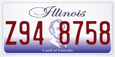 IL license plate Z948758