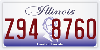 IL license plate Z948760