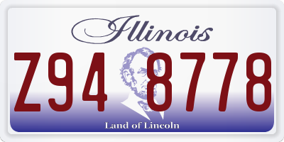 IL license plate Z948778