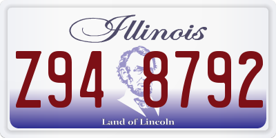 IL license plate Z948792