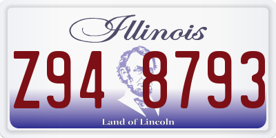 IL license plate Z948793