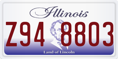IL license plate Z948803