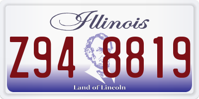 IL license plate Z948819