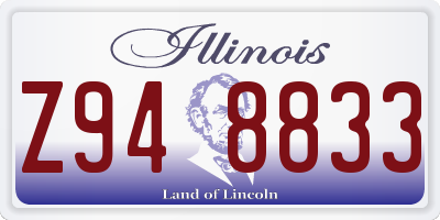 IL license plate Z948833