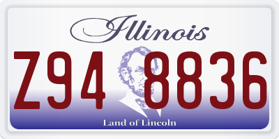 IL license plate Z948836