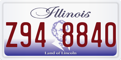 IL license plate Z948840