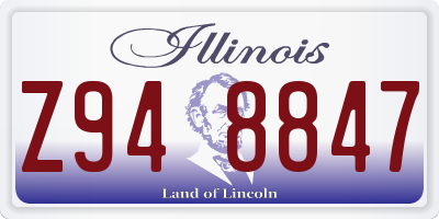 IL license plate Z948847