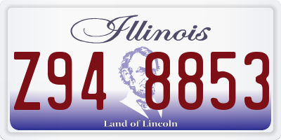 IL license plate Z948853