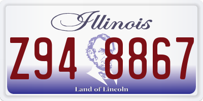 IL license plate Z948867