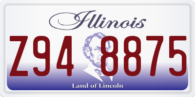 IL license plate Z948875