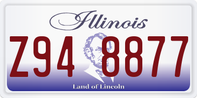 IL license plate Z948877