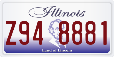IL license plate Z948881