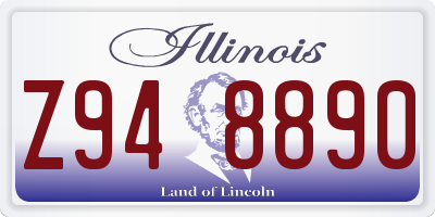 IL license plate Z948890