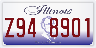 IL license plate Z948901
