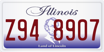 IL license plate Z948907