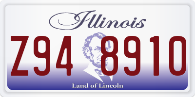 IL license plate Z948910