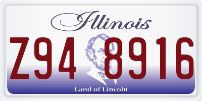 IL license plate Z948916