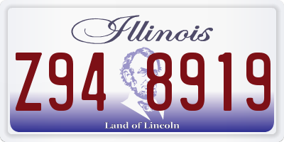 IL license plate Z948919