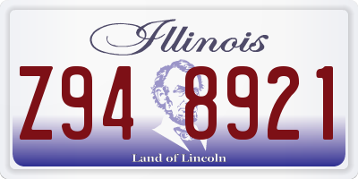 IL license plate Z948921