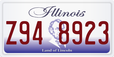 IL license plate Z948923