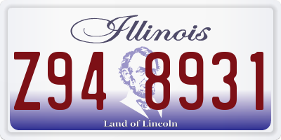 IL license plate Z948931