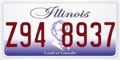 IL license plate Z948937