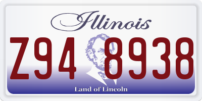 IL license plate Z948938