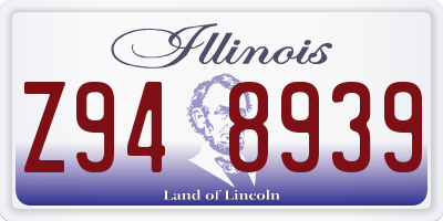 IL license plate Z948939