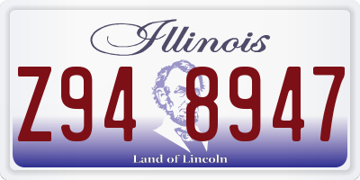 IL license plate Z948947