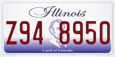 IL license plate Z948950