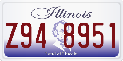 IL license plate Z948951