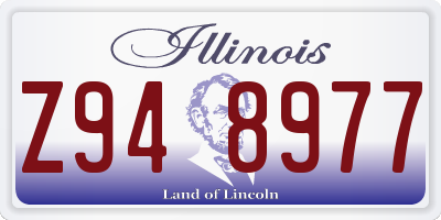 IL license plate Z948977