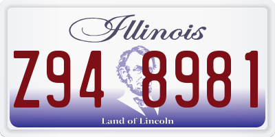 IL license plate Z948981