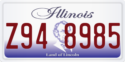 IL license plate Z948985