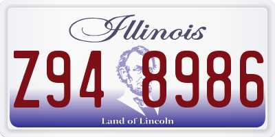 IL license plate Z948986