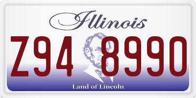 IL license plate Z948990
