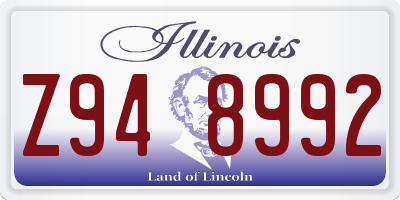 IL license plate Z948992