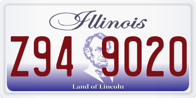 IL license plate Z949020