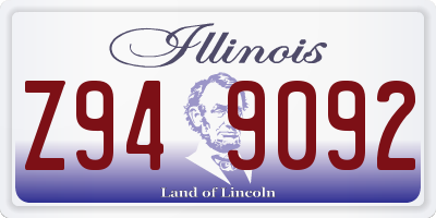 IL license plate Z949092