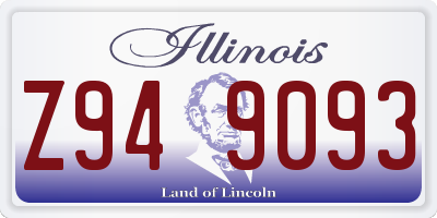 IL license plate Z949093
