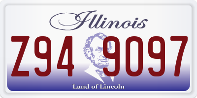 IL license plate Z949097