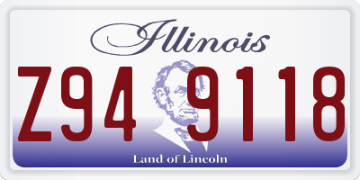 IL license plate Z949118