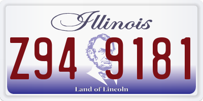 IL license plate Z949181